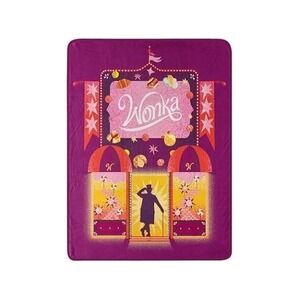 Wonka Candy Factory Throw Blanket Purple Fleece‎ Soft Cozy Willy Wonka Decor